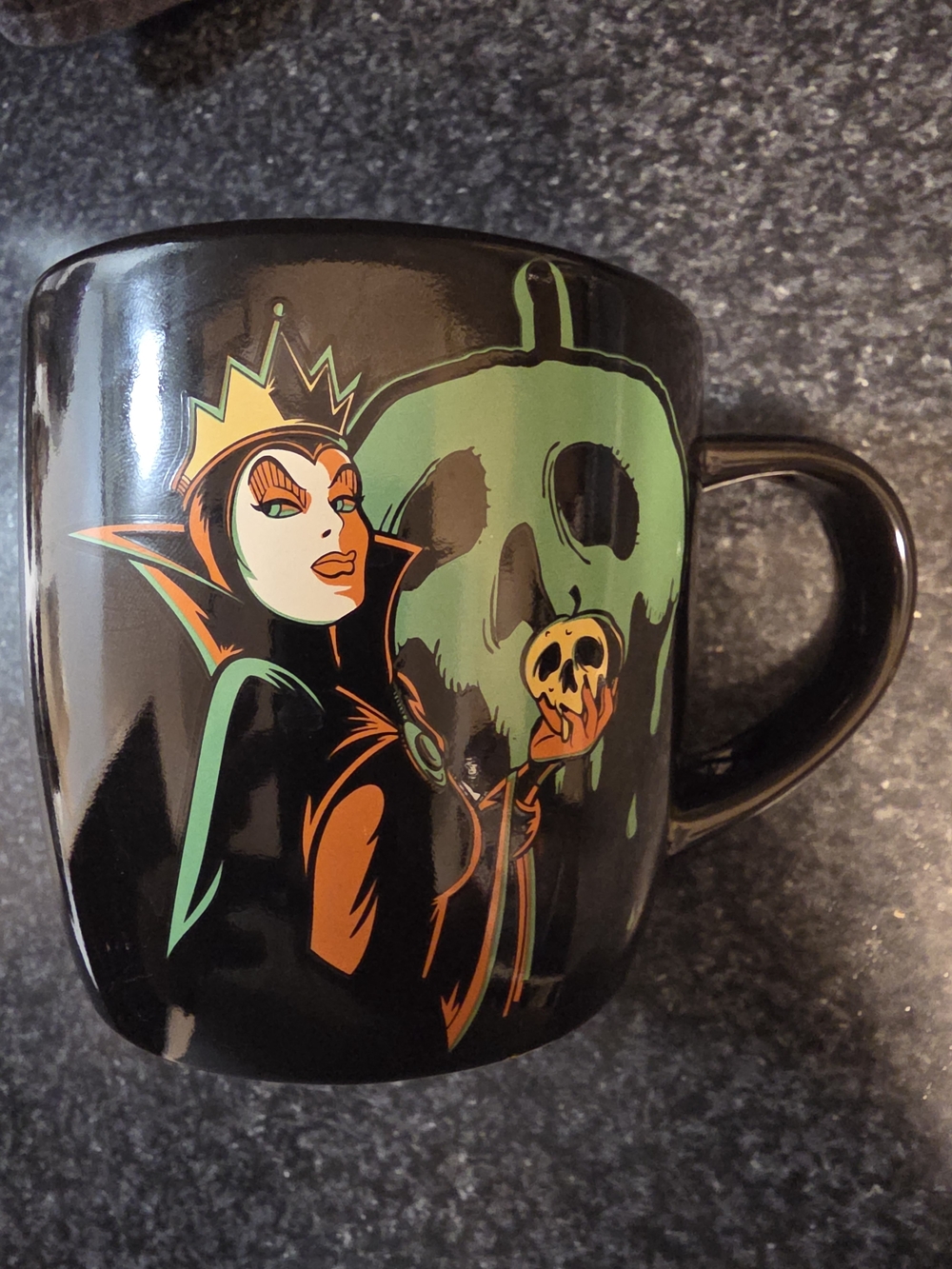 Disney Black Mug with Green & Orange Villain Queen Art